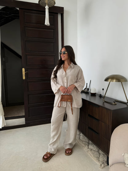 Levoire | Ensemble D'Été 2 Pièces Pour Femmes Beige