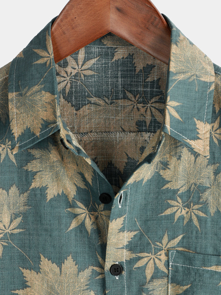 Levoire | Chemise En Coton À Motif De Feuille D'Érable