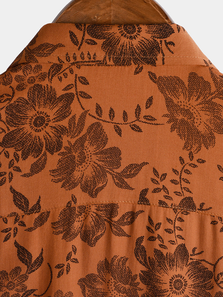 Levoire | Motif Floral Rétro Avec Manches Courtes