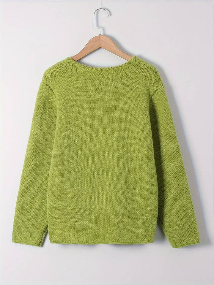 Levoire | Élégant Gilet Tricoté Uni Avec Double Boutonnage Pour Femmes Vert