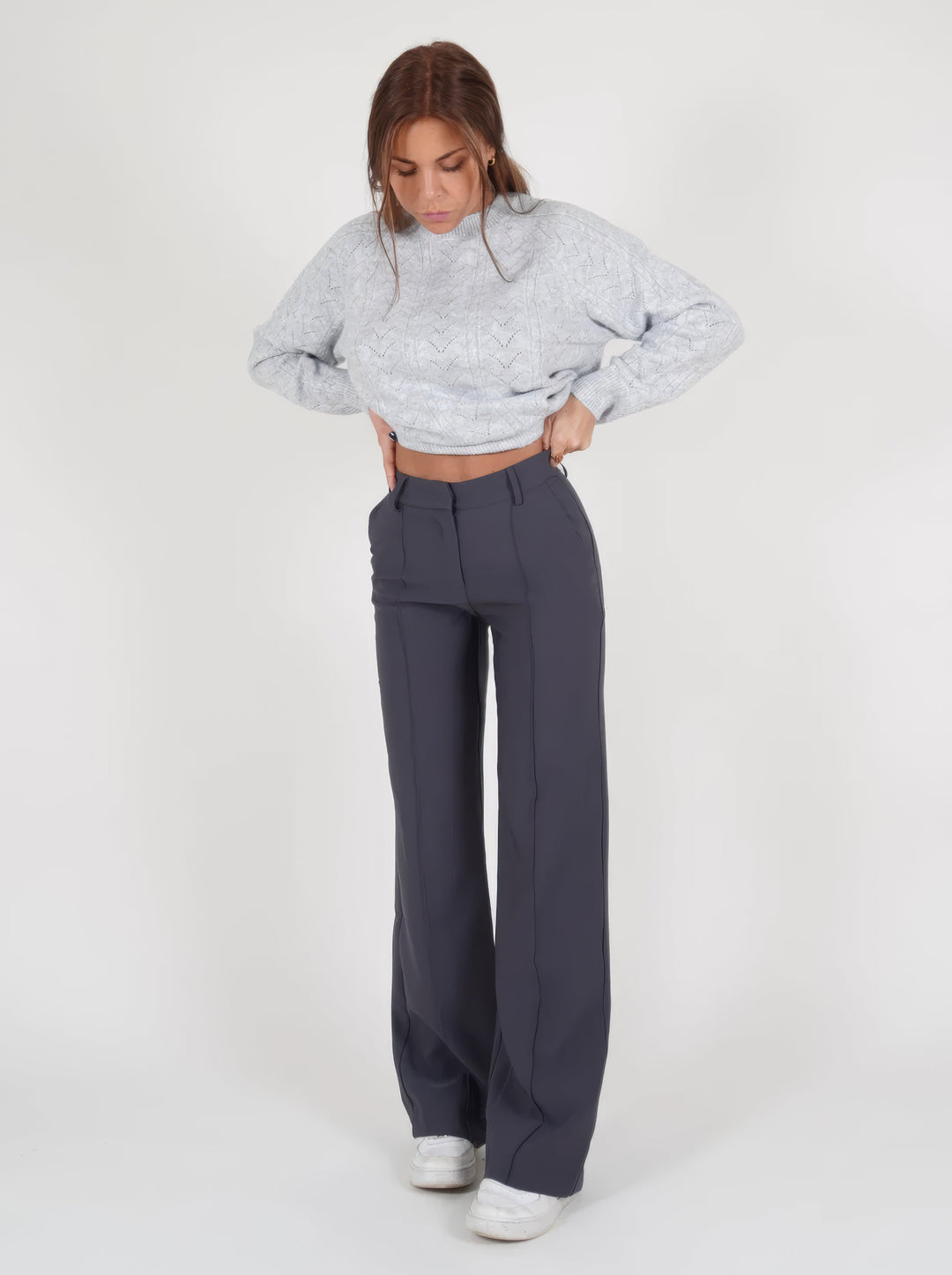 Levoire | Pantalon Large Moulé Pour Femmes Gris