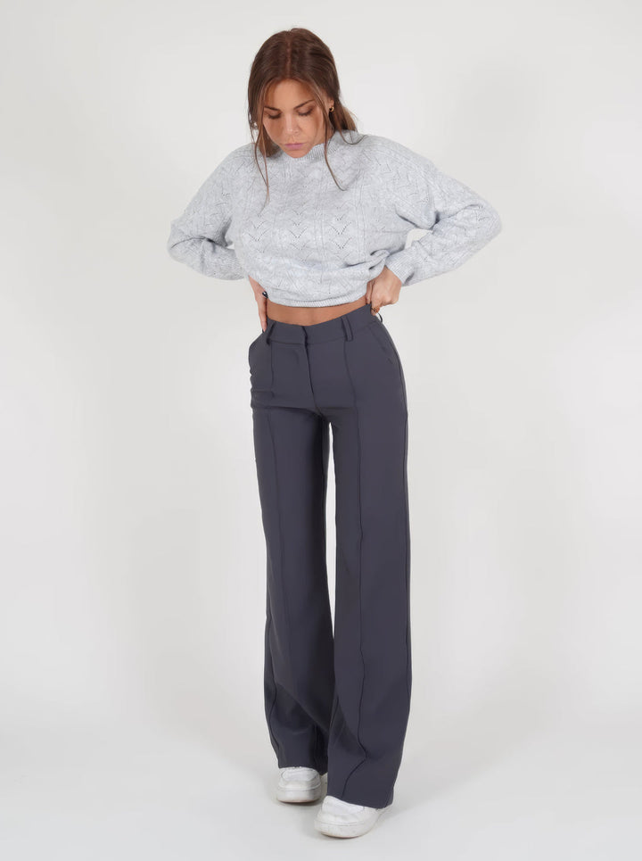 Levoire | Pantalon Élodie Élégant et Confort Luxe Gris