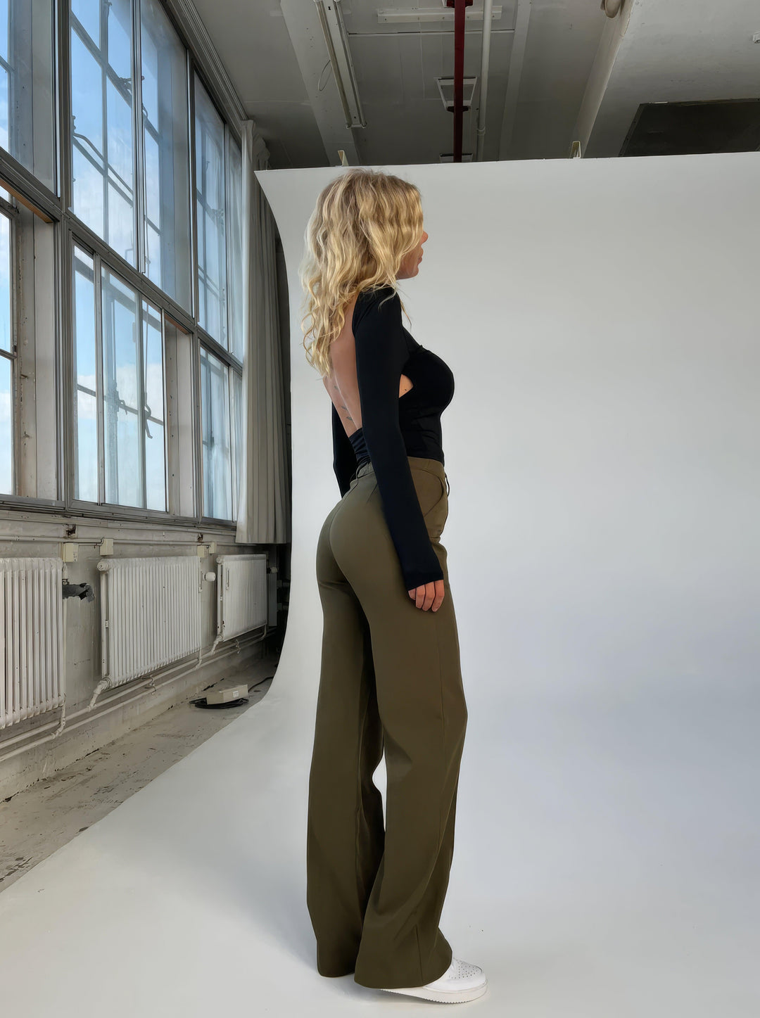 Levoire | Pantalon Large Moulé Pour Femmes Vert olive