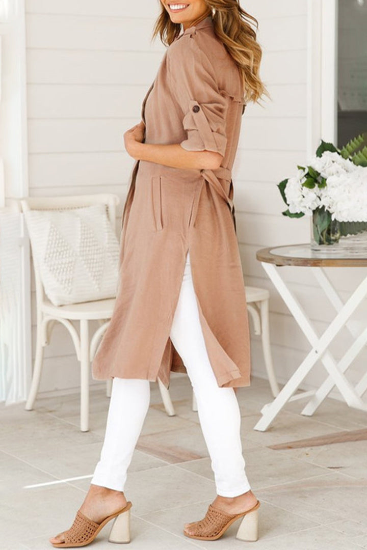 Levoire | Pull Femme Tricoté Long Avec Col Retourné
