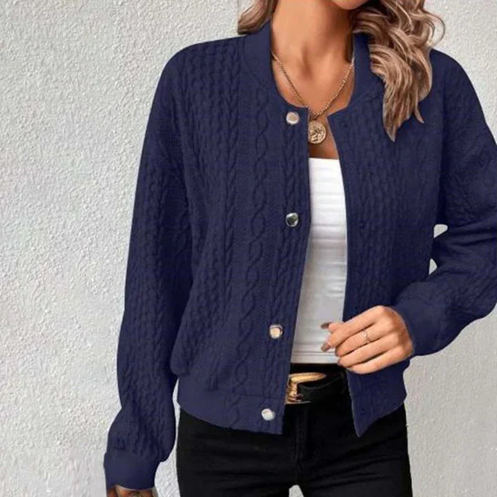 Levoire | Douce Veste En Tricot En Laine Pour Femmes Bleu foncé