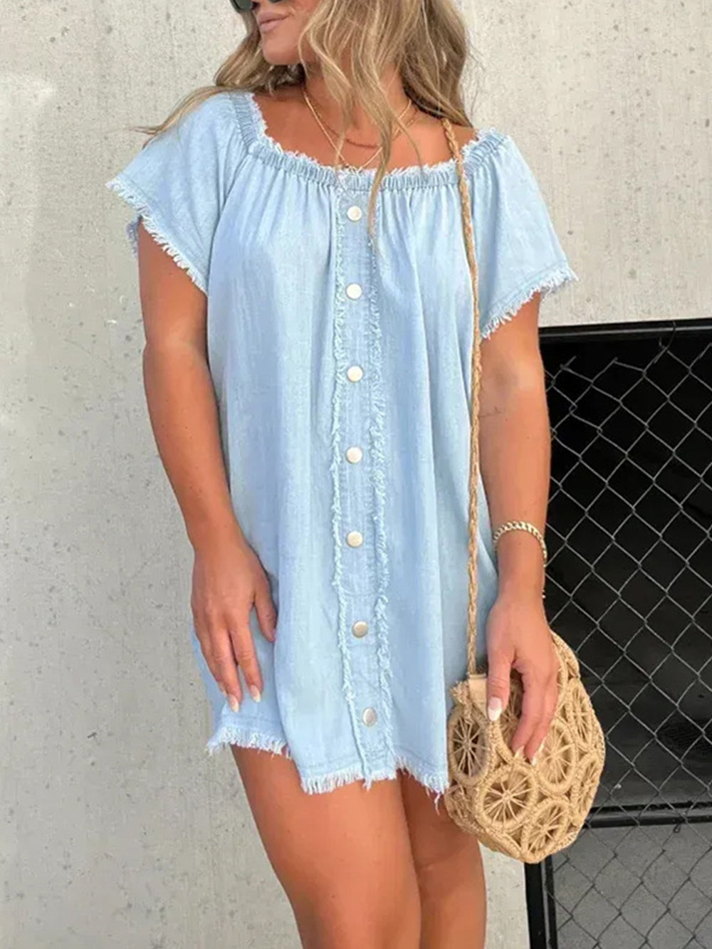 Levoire | Mini robe en denim à une épaule