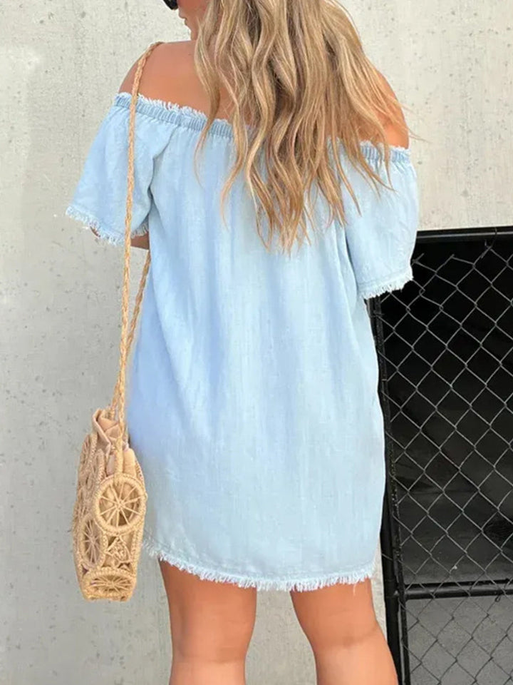 Levoire | Mini robe en denim à une épaule