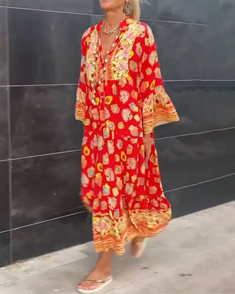 Levoire | Robe Rentomekkoinen Avec Impression Et Décolleté En V