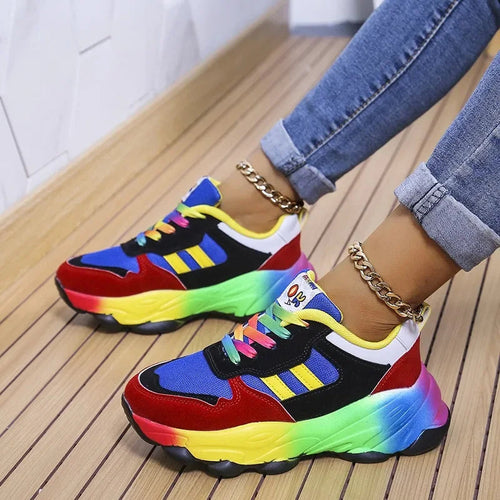 Levoire | Baskets multicolores tendance à semelle épaisse