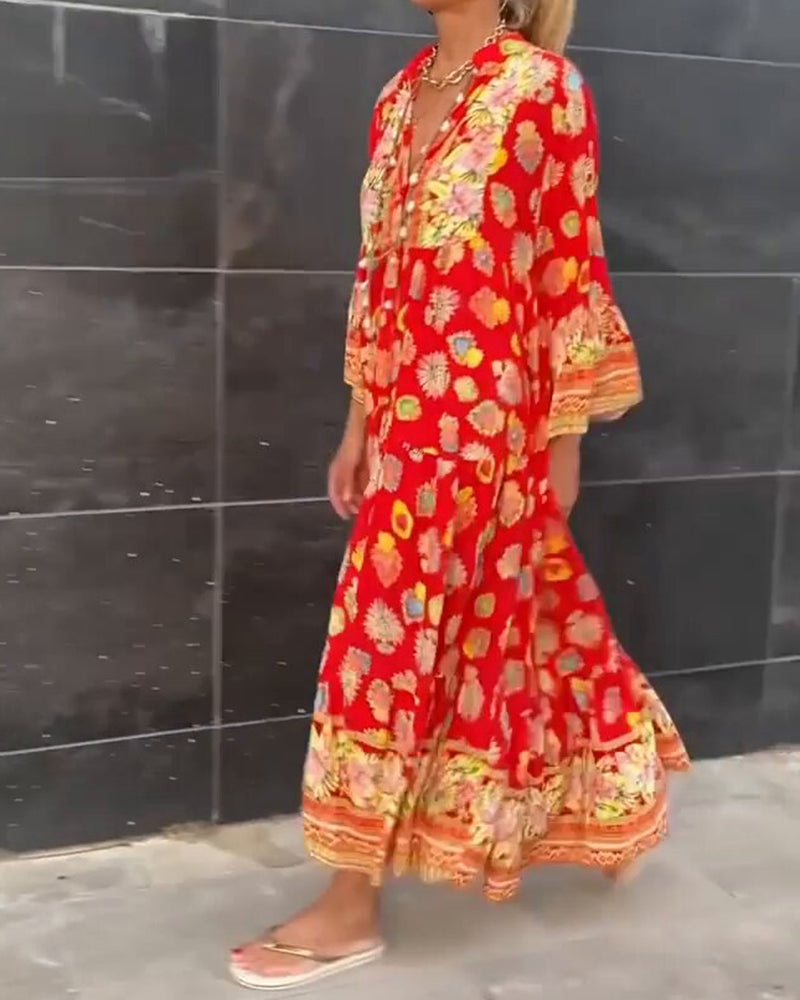 Levoire | Robe Rentomekkoinen Avec Impression Et Décolleté En V