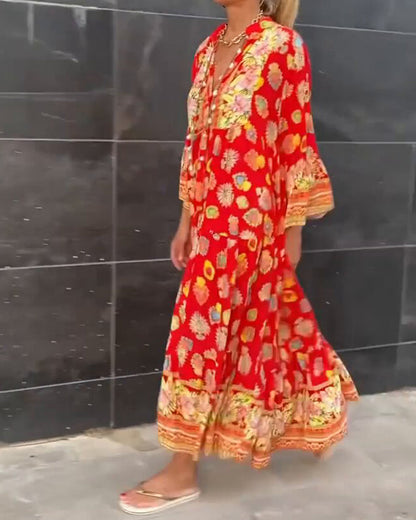 Levoire | Robe Rentomekkoinen Avec Impression Et Décolleté En V