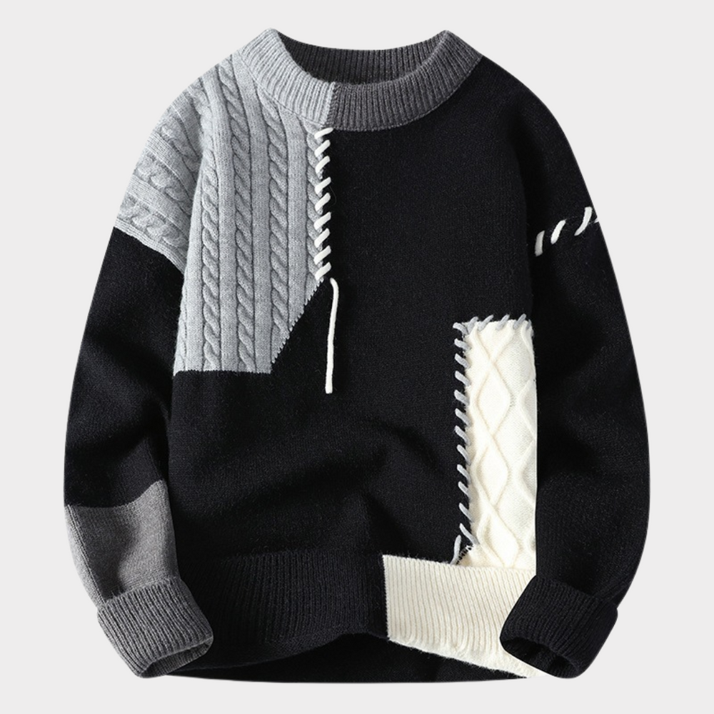 Levoire | Patchwork Pull Gris