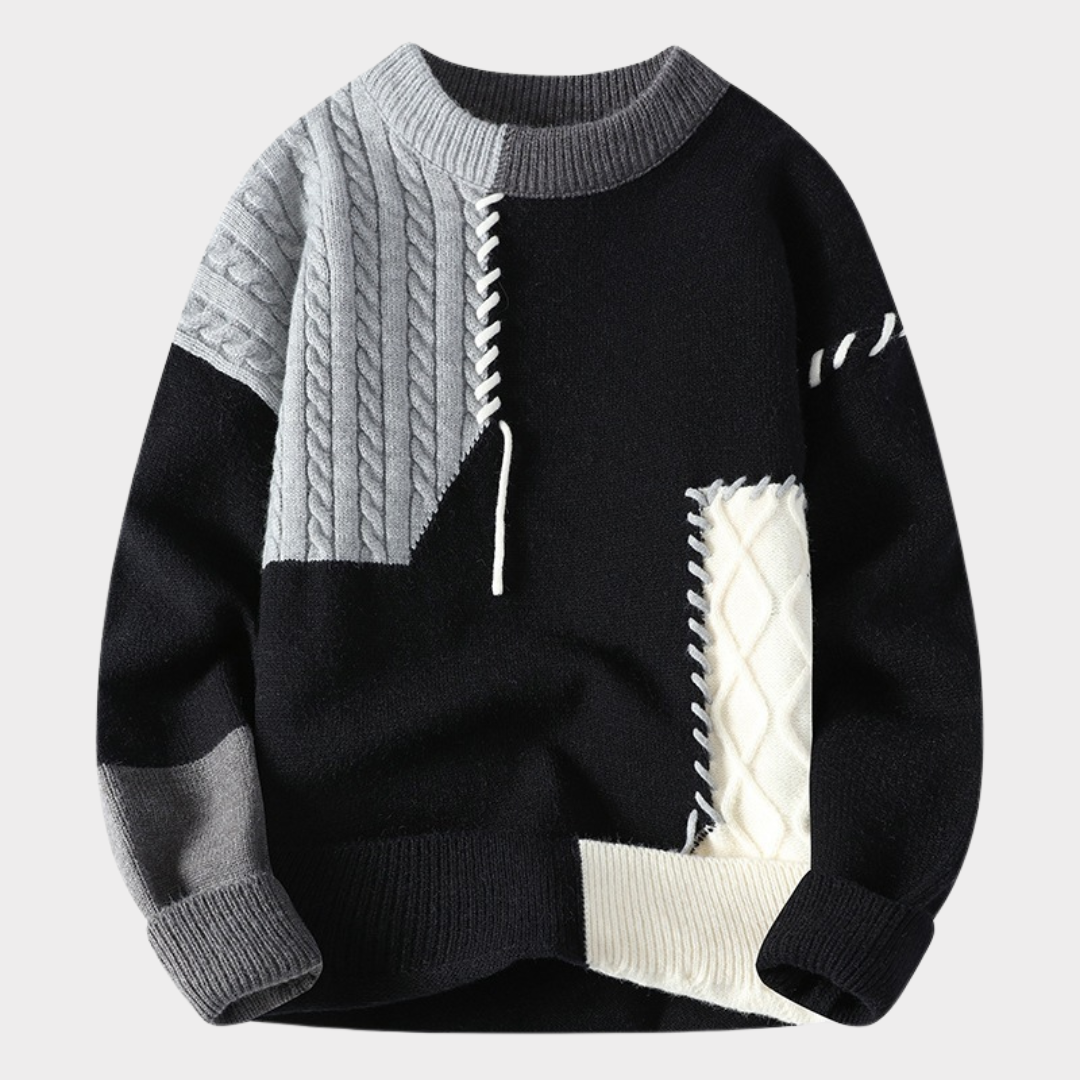 Levoire | Patchwork Pull Gris