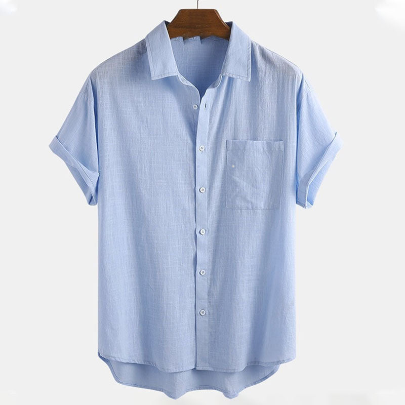 Levoire | Chemise Courte Manche FR Homme Chic Bleu