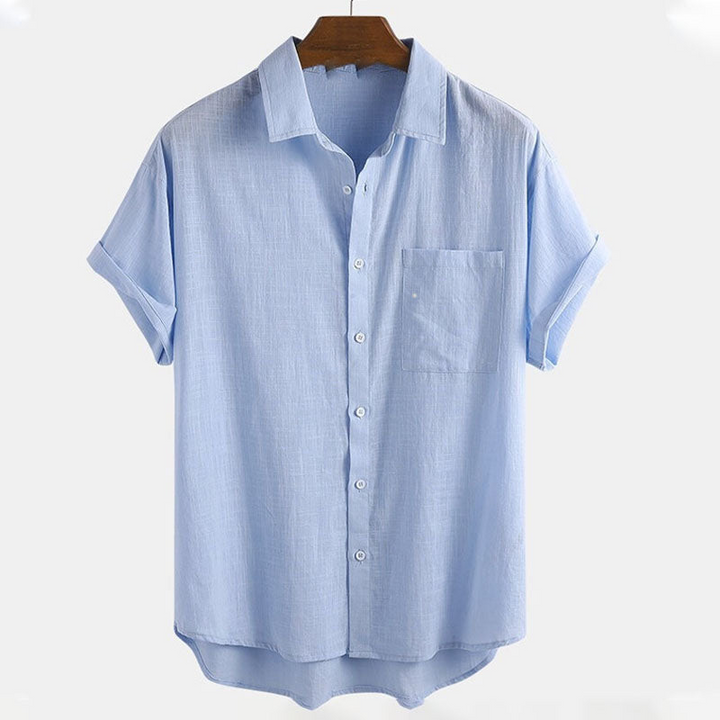 Levoire | Chemise Courte Manche FR Homme Chic Bleu