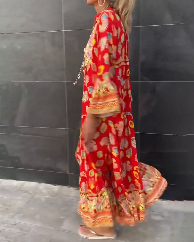 Levoire | Robe Rentomekkoinen Avec Impression Et Décolleté En V