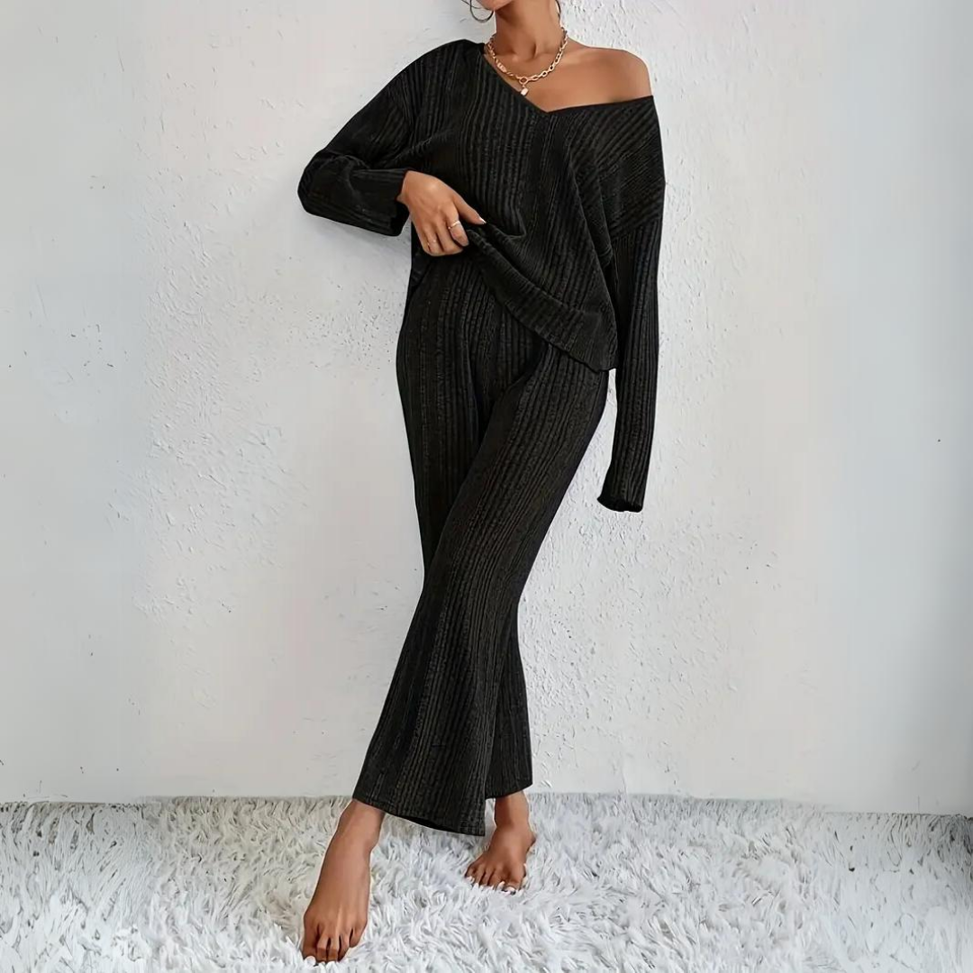 Levoire | Ensemble Femme Confortable En Deux Pièces Noir