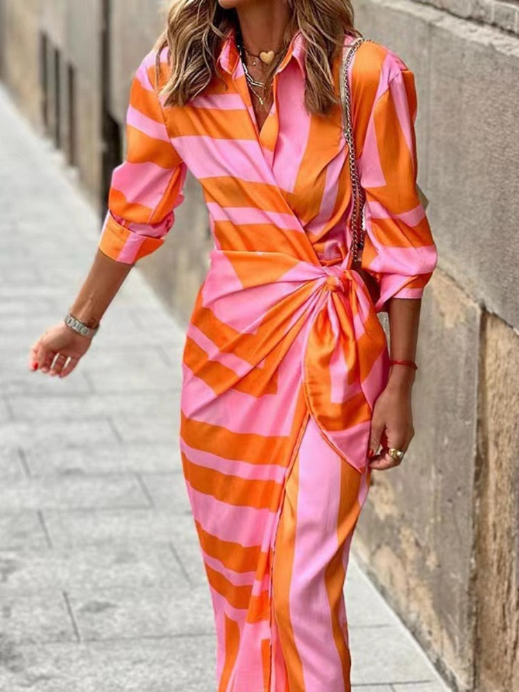 Levoire | Robe D'Été Avec Une Coupe Décontractée Et Élégante Pour Chaque Occasion Orange-Rosa