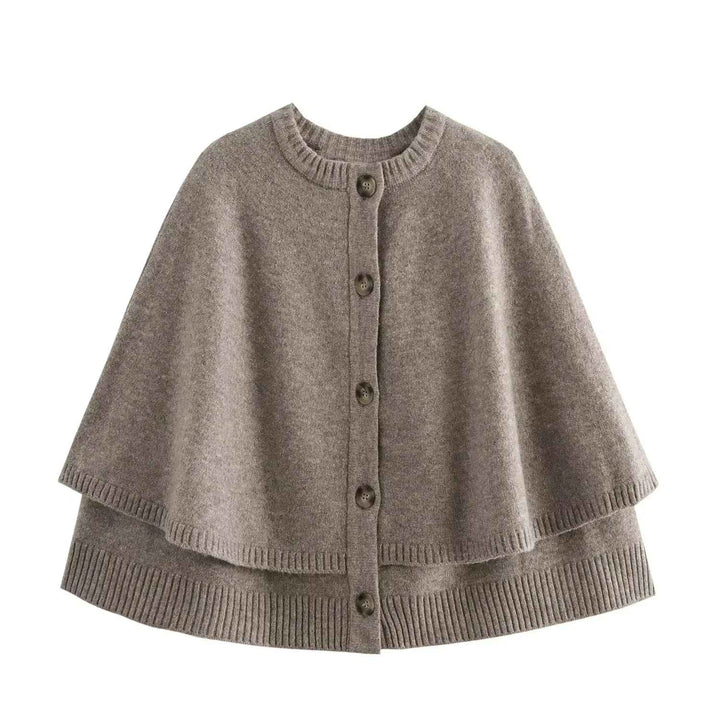 Levoire | Cape Élégant À Boutons Khaki