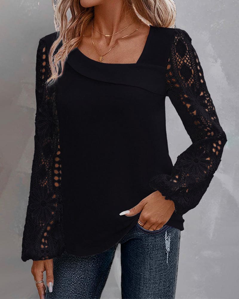 Levoire | Blouse Avec Dentelle Noir