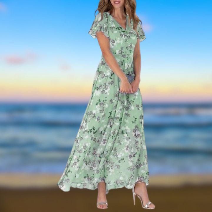 Levoire | Robe élégante motif floral Verde