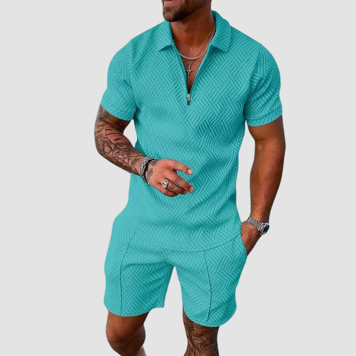 Levoire | Ensemble D'Été Léger En Deux Pièces Pour Hommes Turquoise