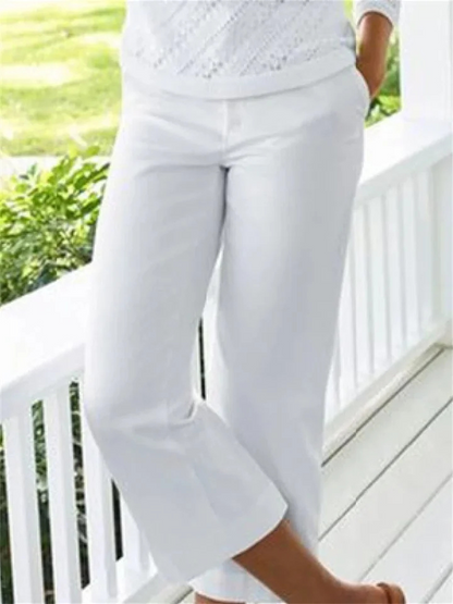 Levoire | Pantalon En Coton Et Lin Pour Femme Blanc