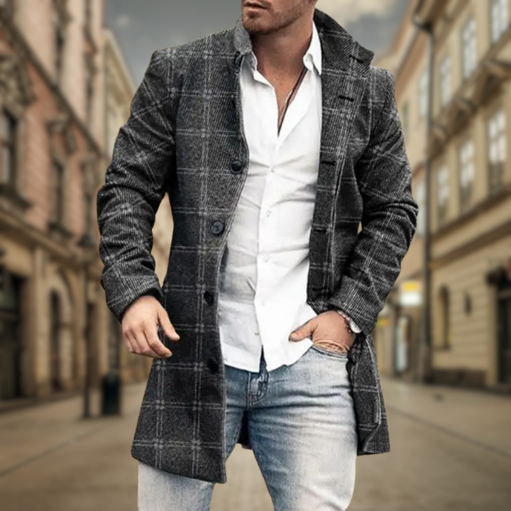 Levoire | Veste D'Automne Élégante Gris à carreaux