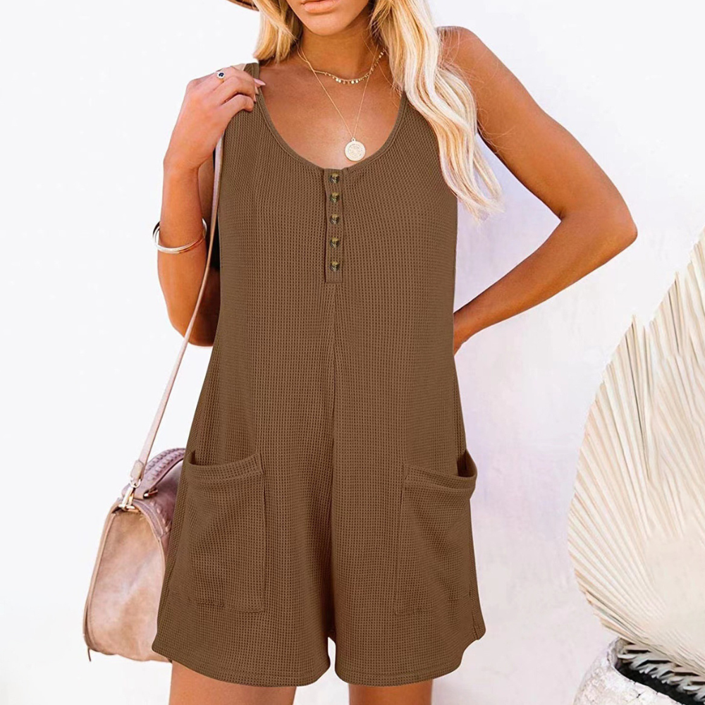 Levoire | Femme Style sans effort Combinaison Combinaison sans manches Shorts Pour femmes Braun