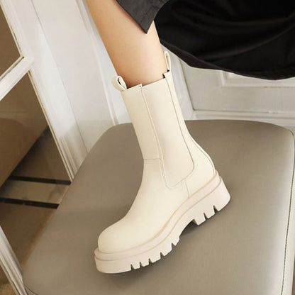 Levoire | Bottes À Plateforme Encombrantes Pour Femmes Beige