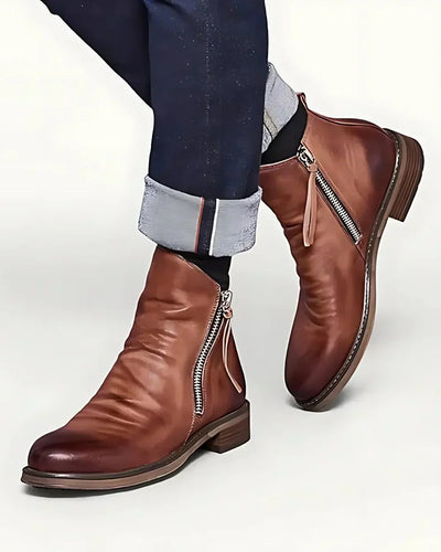Levoire | Bottes En Cuir Avec Fermeture Éclair Latérale
