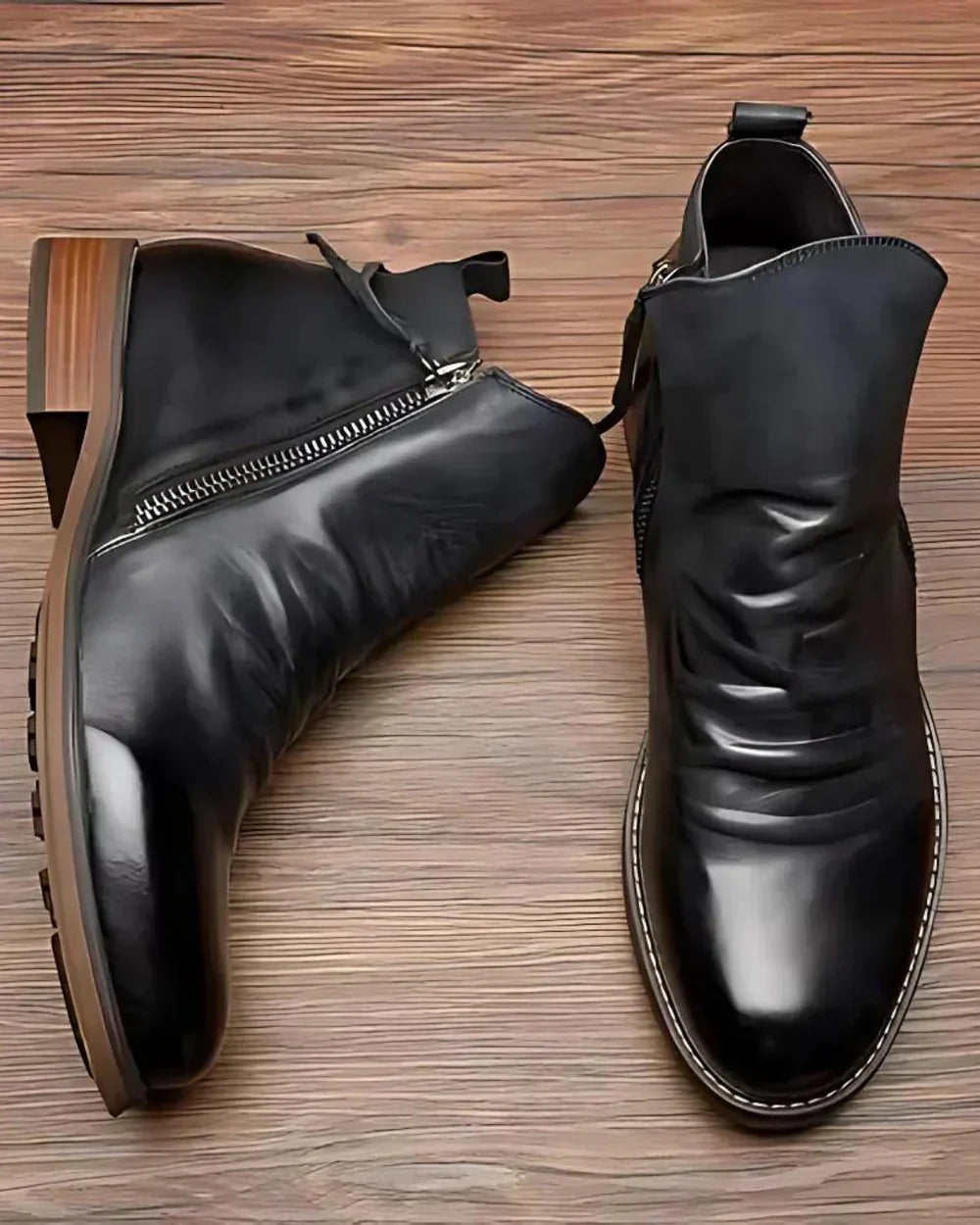 Levoire | Bottes En Cuir Unisexe Avec Fermeture Éclair Latérale