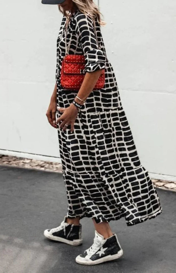 Levoire | Élégante Maxi Robe Geovogue Sans Effort