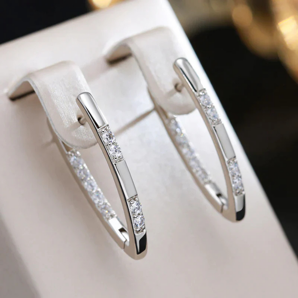 Levoire | Boucles D'Oreilles Élégantes En Zirconium De Couleur Or Argent