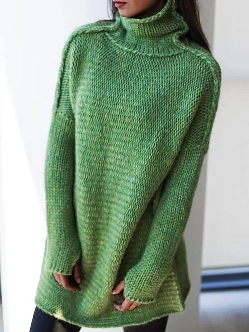 Levoire | Pull À Col Roulé Long Avec Coupe Surdimensionnée Vert
