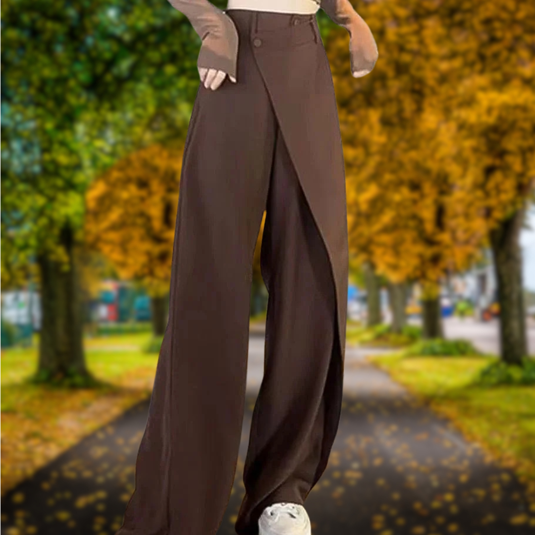 Levoire | Pantalons asymétriques taille haute Café