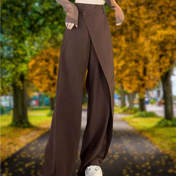 Levoire | Pantalons asymétriques taille haute Café
