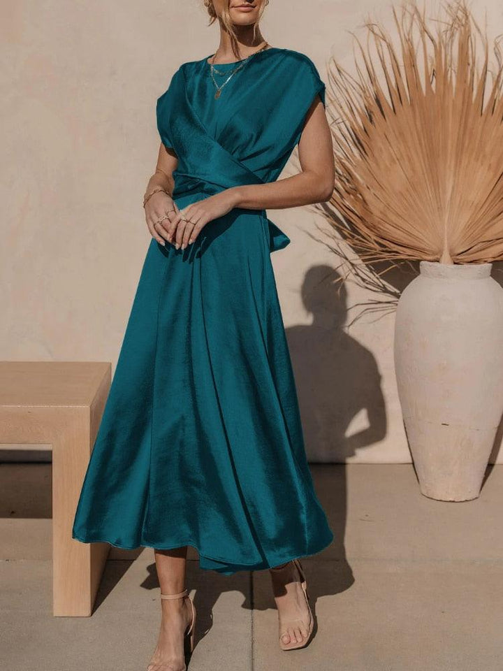 Levoire | Robe Midi Avec Des Détails De Broderie Au Point De Croix Pour Femmes Blauer lac S