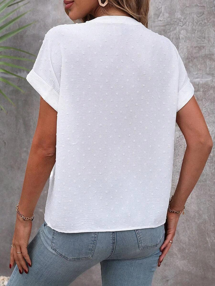 Levoire | Chemise Avec Des Points Suisses Blancs Et Des Boutons