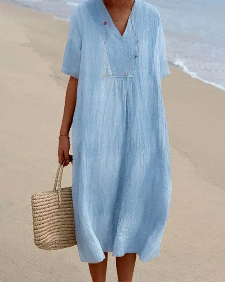 Levoire | Robe D'Été Femme Avec Un Design Imprimé Bleu ciel