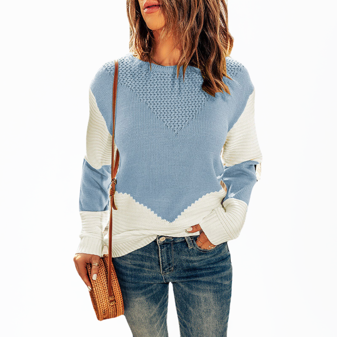 Levoire | Pull-Over Oversized À Manches Longues Avec Col Rond Bleu