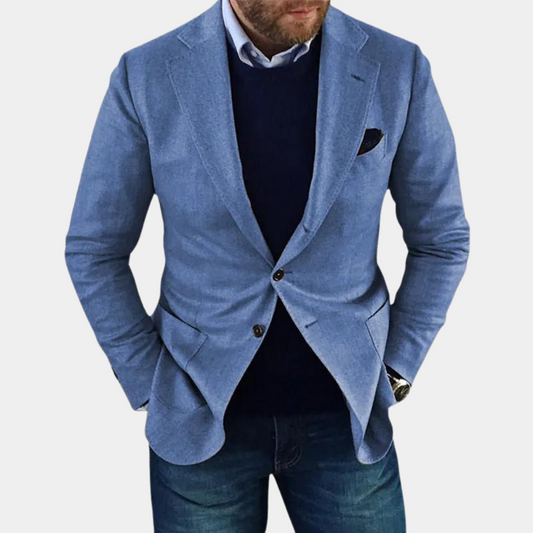 Levoire | Veste pour hommes Blazer élégant Décontracté Boutonné Veste pour hommes Bleu