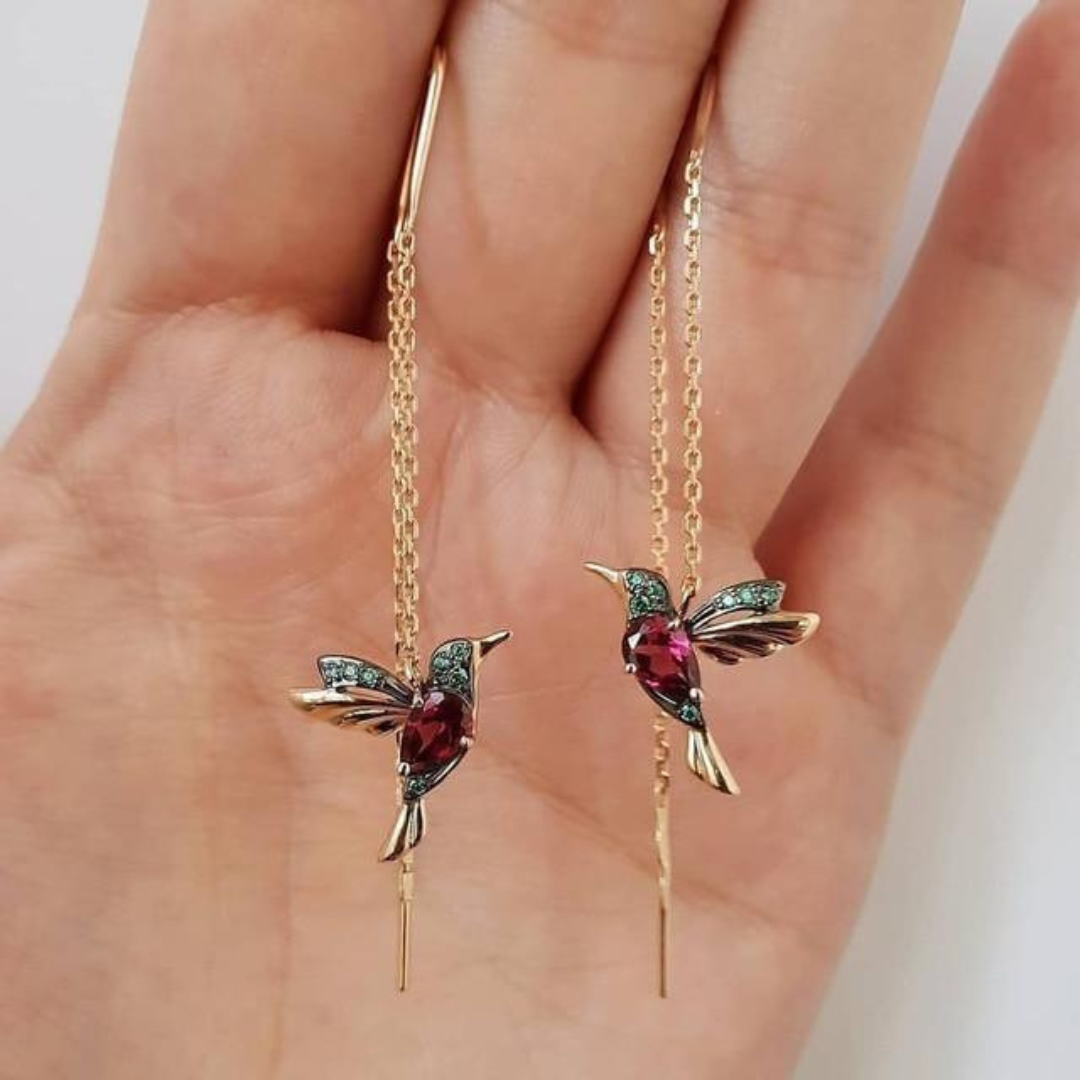 Levoire | Kolibri Émail Et Zirconium Boucles D'Oreilles Or Rot