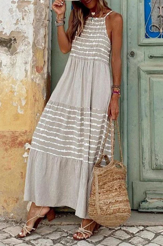 Levoire | Robes à jupe pastel avec fines bretelles et patchwork en imprimé décontracté