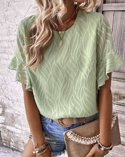 Levoire | T-Shirt Col Rond En Une Seule Couleur