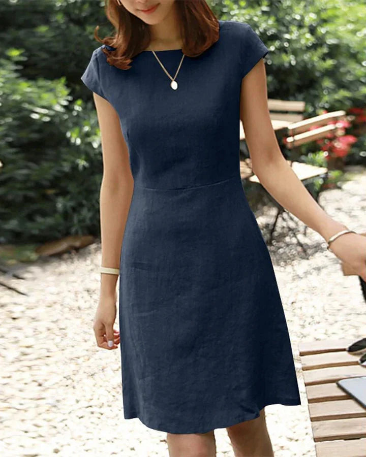 Levoire | Robe D'Été Avec Des Manches Délicates Bleu marine