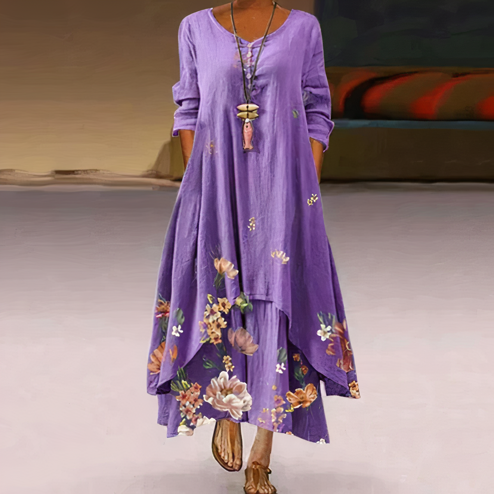 Levoire | Robe Elegante Avec Details Raffines Et Coupe Flatteuse Champ de lavande