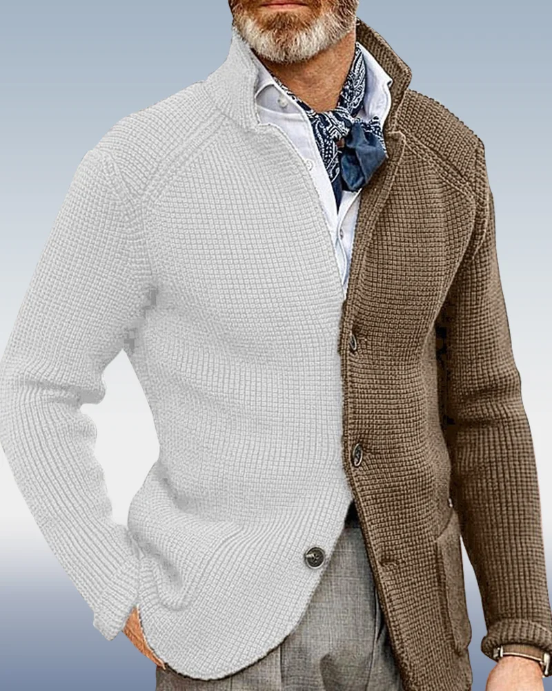 Levoire | Veste De Bureau Stylée Pour Hommes Avec Col Montant Manches Longues Blanc