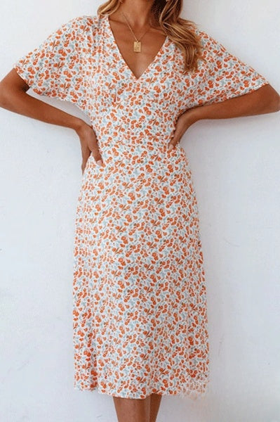 Levoire | Robes trapèze à col en V fendu et imprimé Fashion Street S