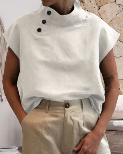 Levoire | Puuvillasta Ja Pellavasta, Jossa Pystykaulus Ja Nappilukitus